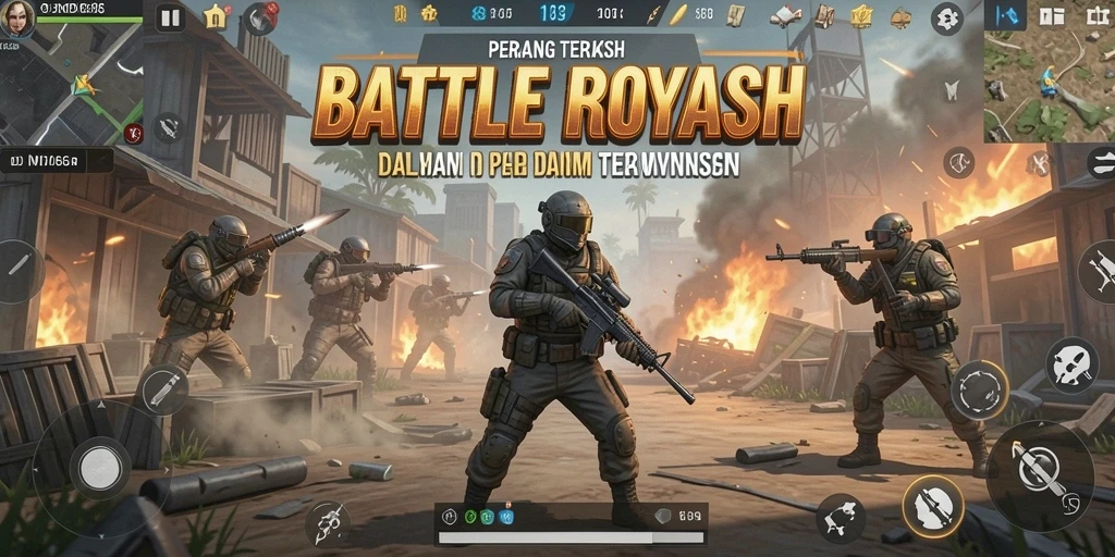 Tangkapan layar DMD686 menampilkan aksi seru dalam pertempuran Battle Royale.