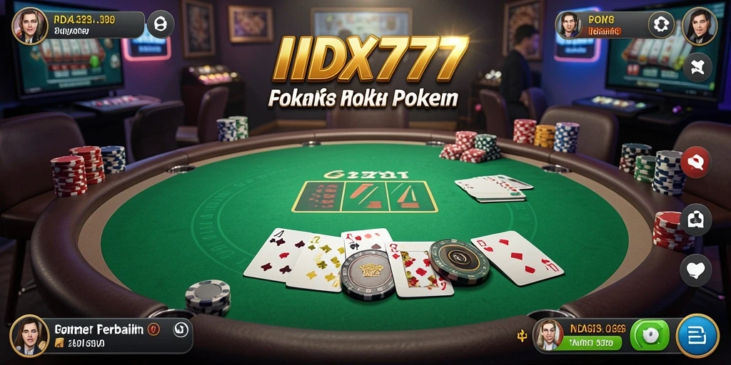 Tampilan gameplay menarik dari permainan Poker di IDX777.