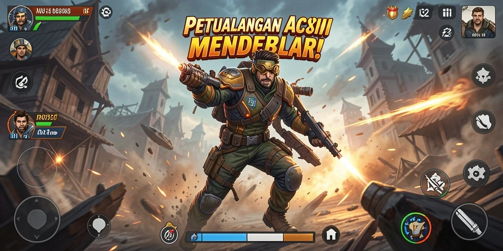 Tangkapan layar N32 menunjukkan gameplay penuh aksi yang menegangkan.