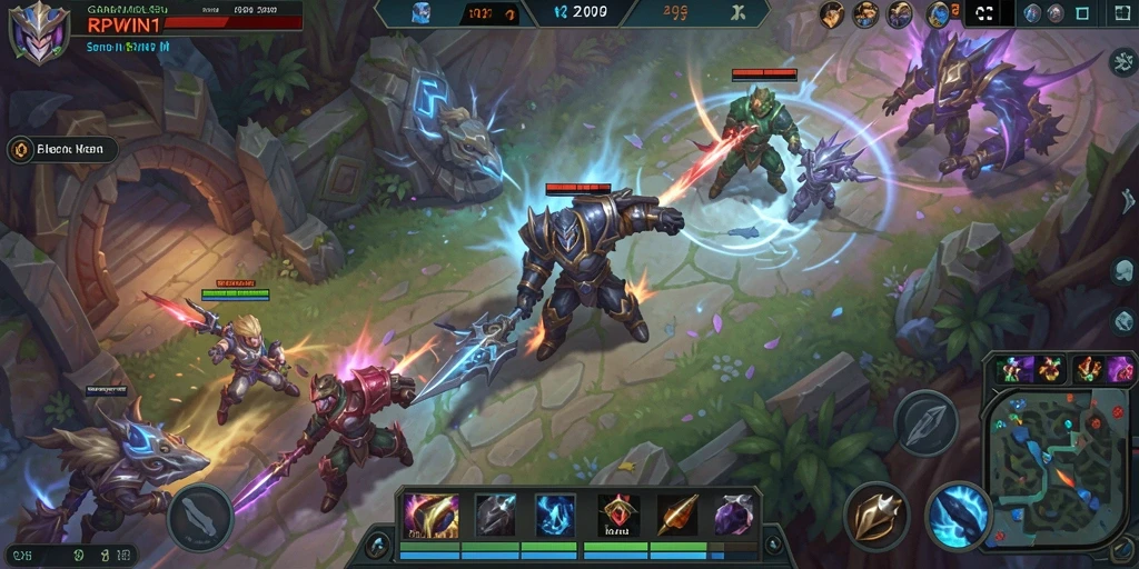 Screenshot RPWIN1 menampilkan aksi pertempuran yang mendebarkan dalam MOBA.